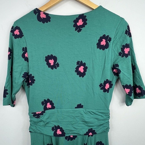 Boden Woodland Green Kassidy Surplice Midi Dress 6 Short Sleeve V Neck - Picture 10 of 12